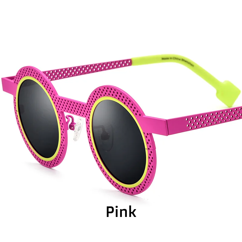 Round Polarized Sunglasses UV400 Titanium Frame
