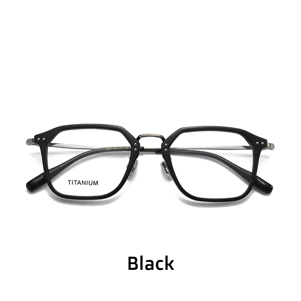 Titanium Square Optical Frames – Vintage Engraved Unisex