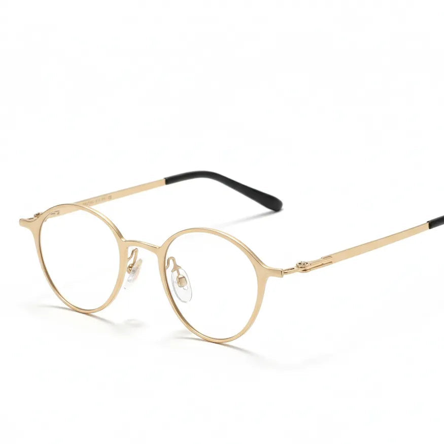 Ultra Light Oval Metal Eyeglass Frame - Anti Blue Light Optical Prescription Glasses