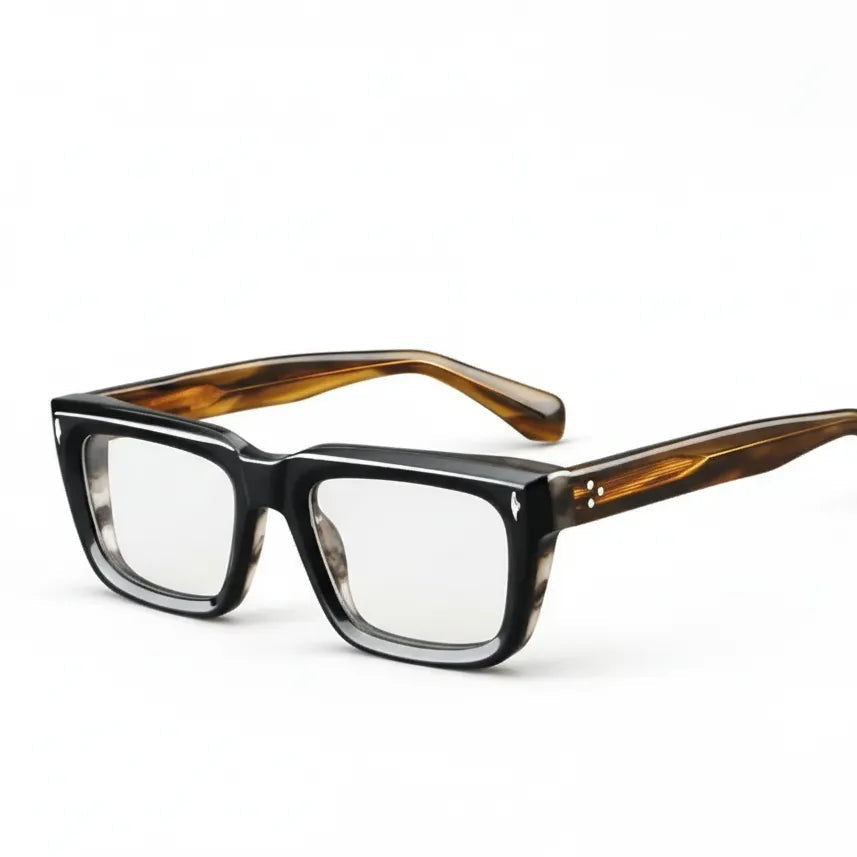 Retro Square Acetate Eyeglass Frames - Unisex Optical Prescription Glasses A8607