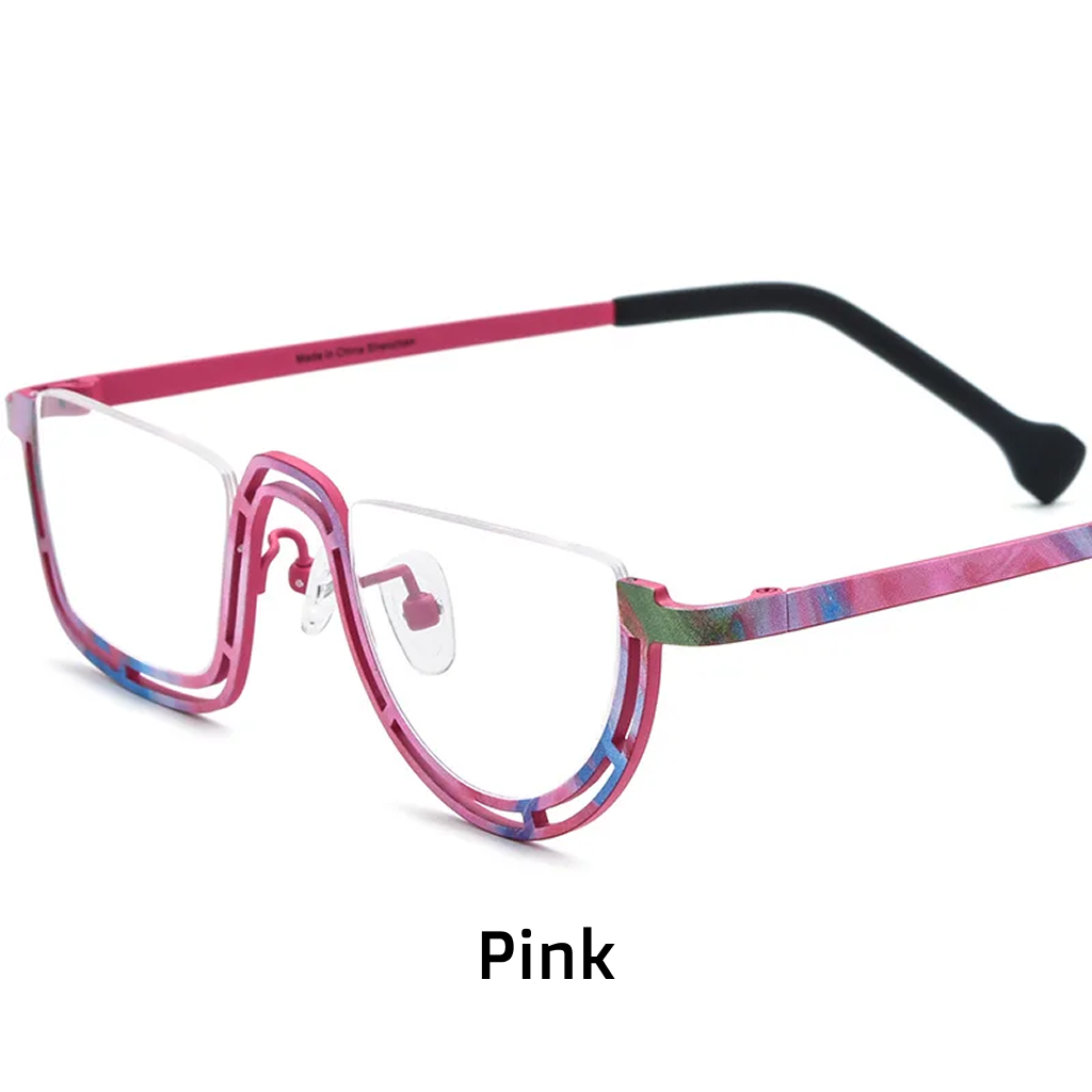 Titanium Semi-Rimless Square Optical Frames – Mosaic Colors