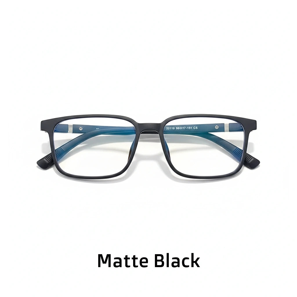 Retro Square TR90 Glasses Frame - Anti-Blue Light Optical Prescription