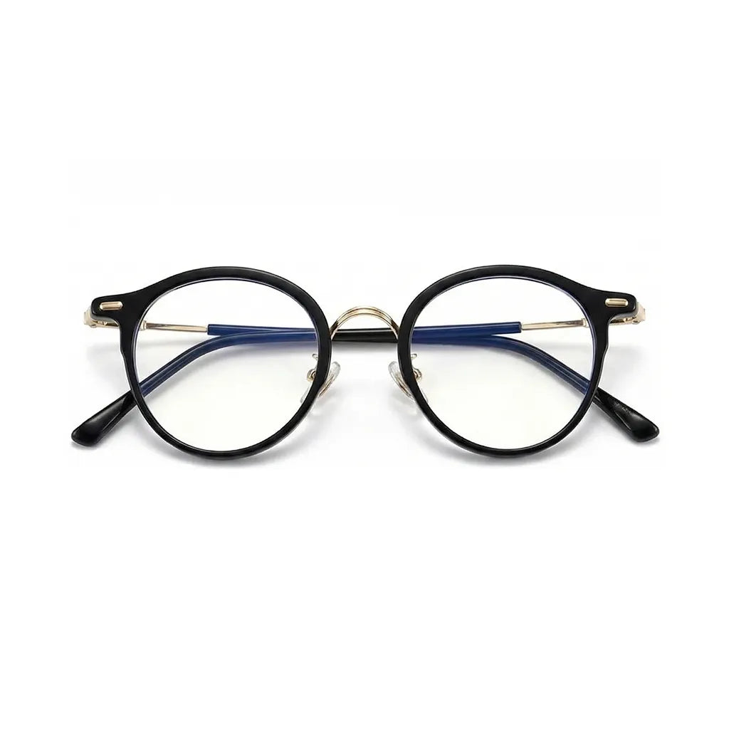TR90 Metal Round Eyeglass Frames - Retro Optical Prescription Glasses