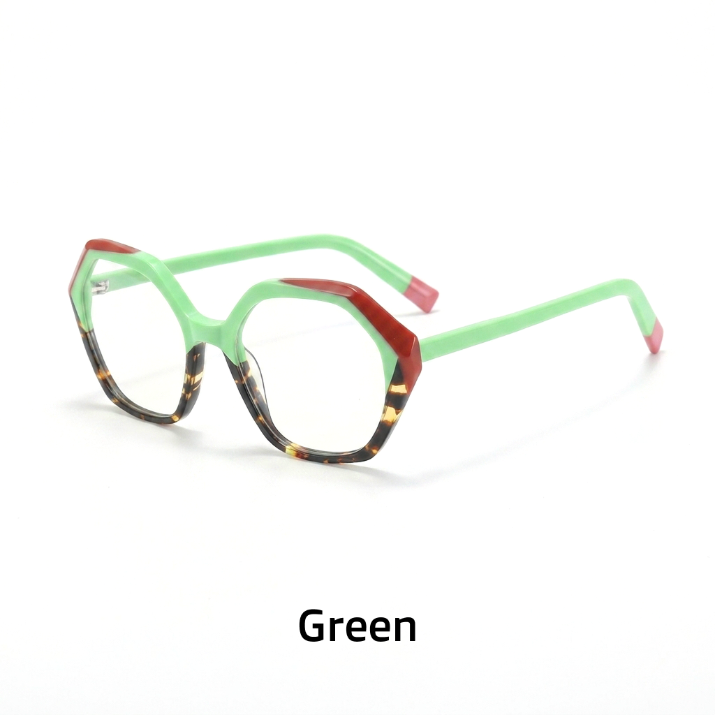Acetate Square Optical Frames – Unisex Retro Color Block Eyeglasses