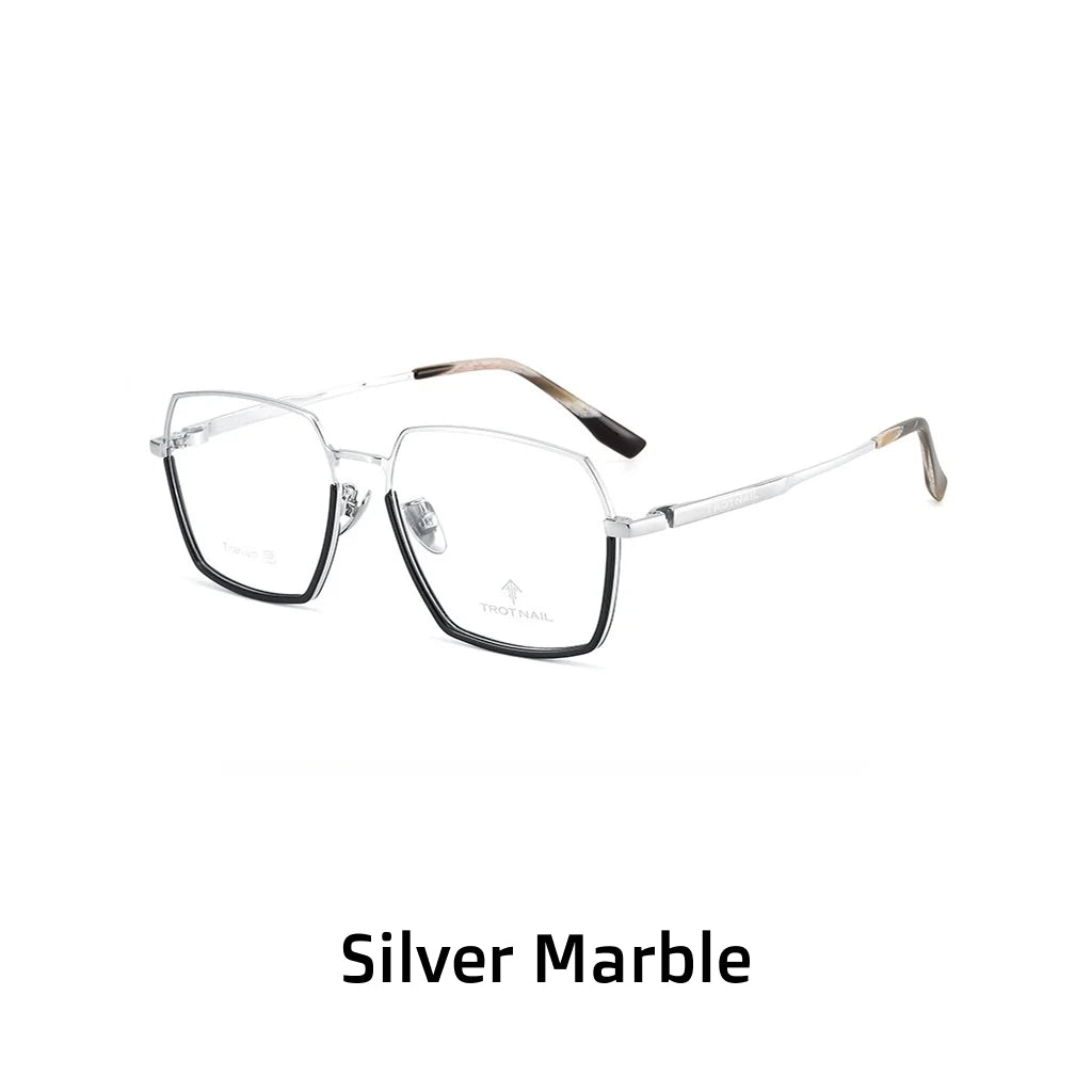Ultra Light Titanium Eyeglasses - Polygonal Business Frame