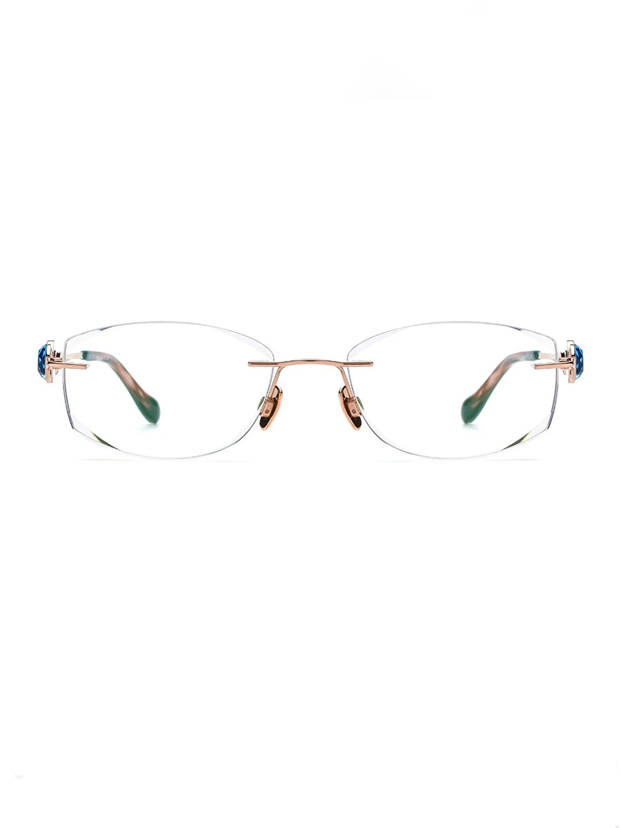 Rahmenlose optische Diamant-Titan-Brille