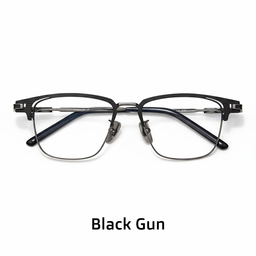 Wide Frame Titanium Retro Business Eyeglasses