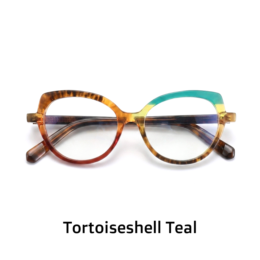 Cat-Eye Patchwork Optical Glasses Frame