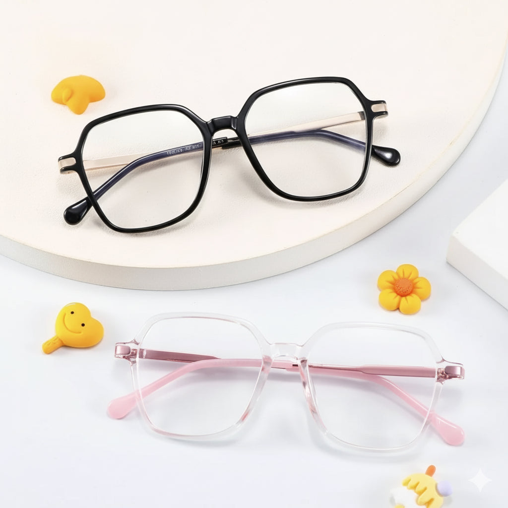 Kids Anti-Blue Light Glasses - Retro Multi-Sided Frame