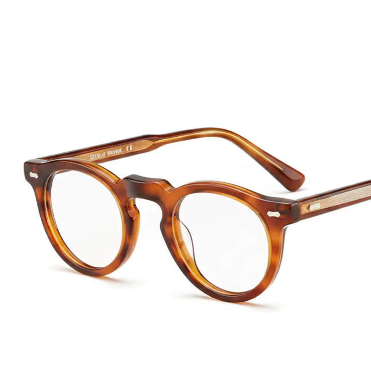 Retro Round Acetate Eyeglass Frames - Model 1128
