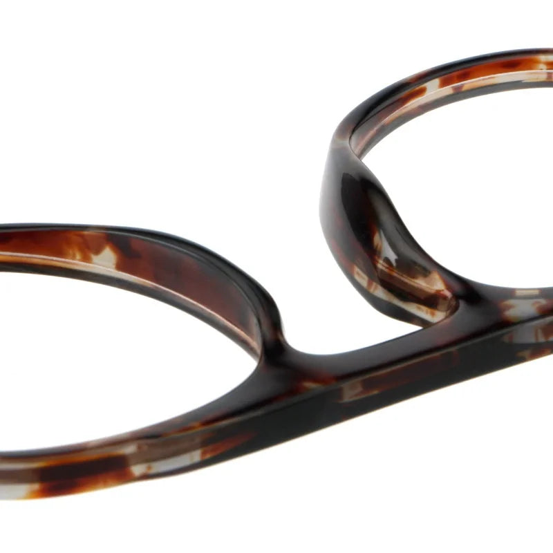 Retro Round Optical Eyeglass Frame - Double Beam Design