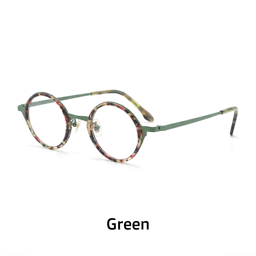 Runde optische Titanbrille