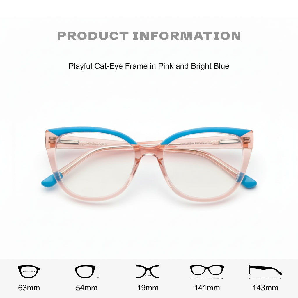 إطارات بصرية TR90 Cat Eye - نظارات طبية مضادة للضوء الأزرق للنساء