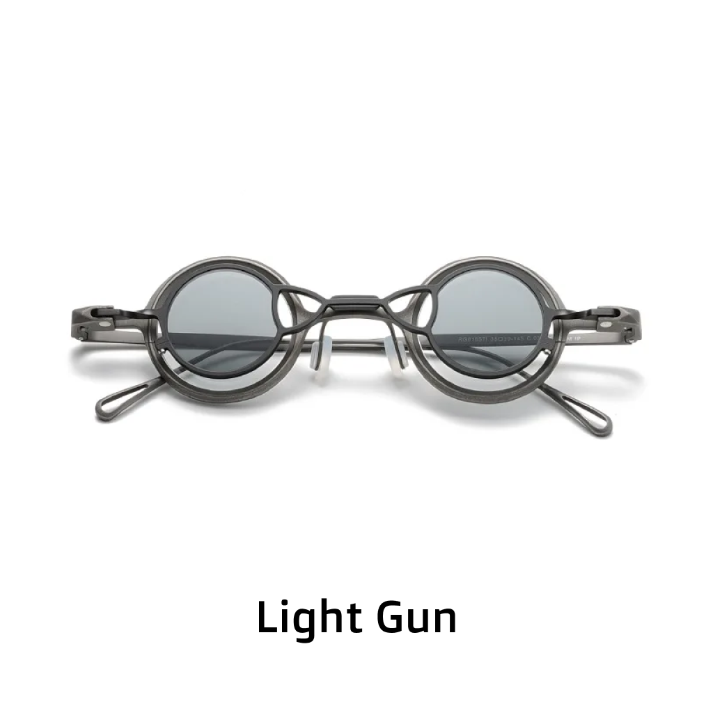 Titanium Optical Frame with Magnetic Polarized Clip-On — Round