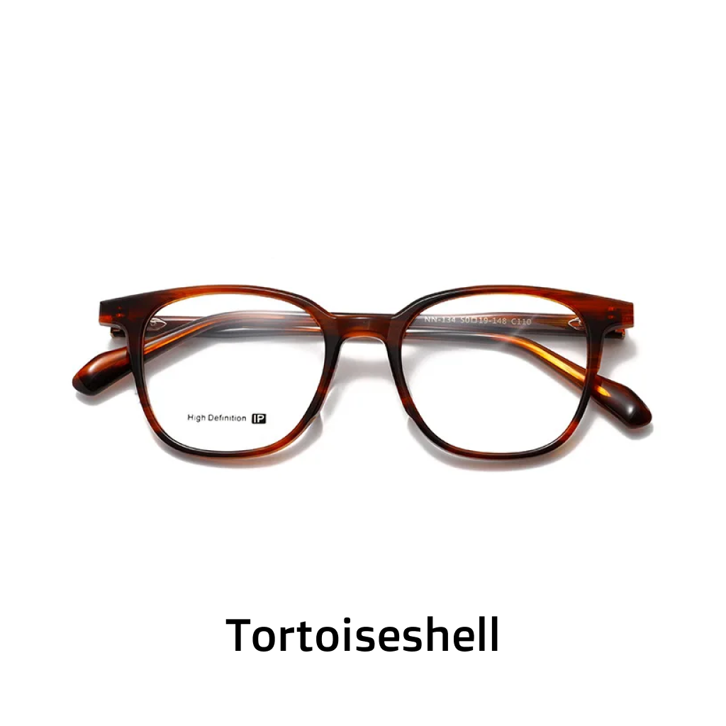 Small Square Acetate Optical Glasses Frame – Retro Tortoiseshell & Transparent Unisex