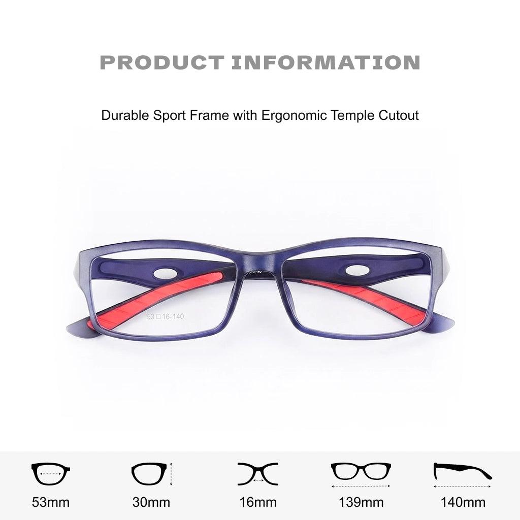 TR90 Ultra Light Sports Eyeglasses Frame - Optical Prescription Ready