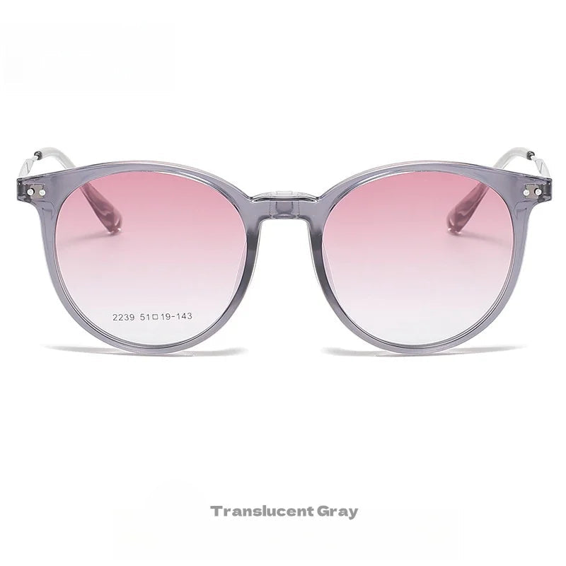 Retro Round Polarized Magnetic Sunglasses for Women