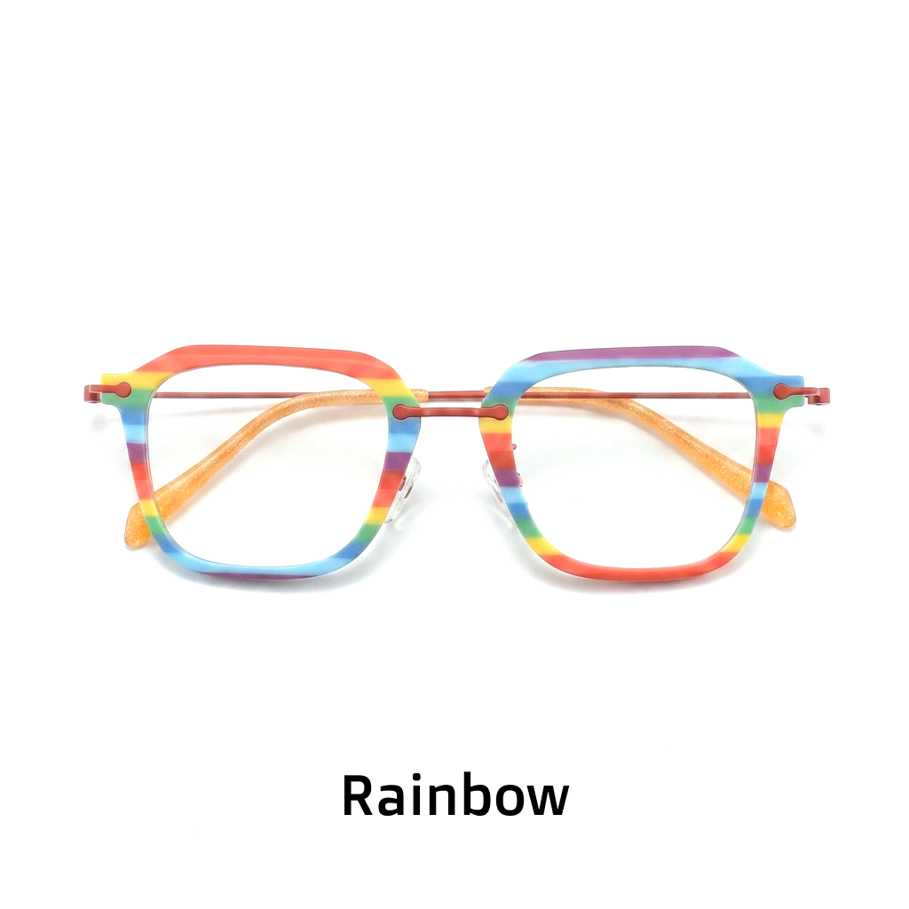 Montature da vista quadrate in titanio – Multicolor