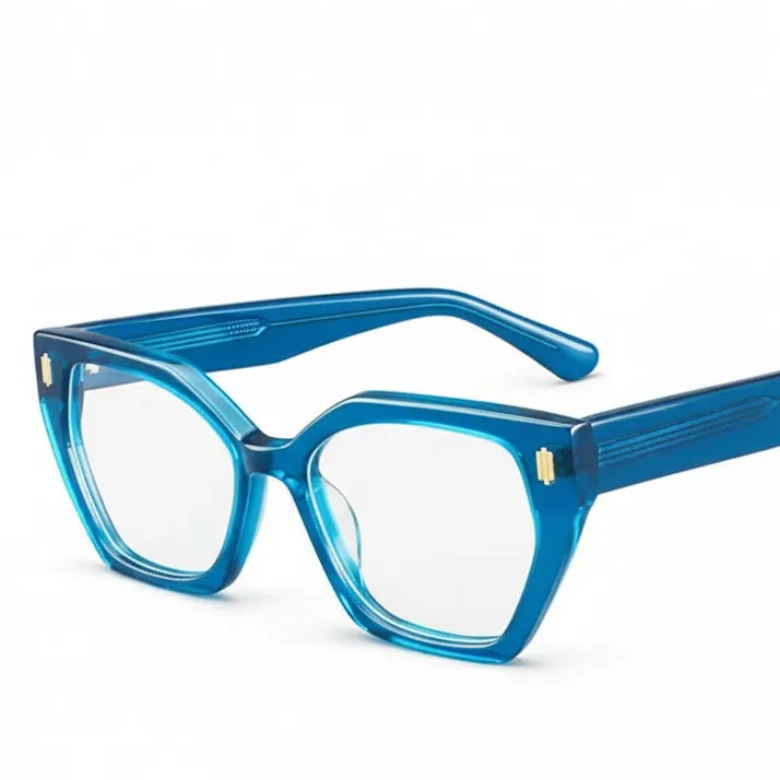 Retro Irregular Acrylic Eyeglass Frames - Optical Prescription Glasses