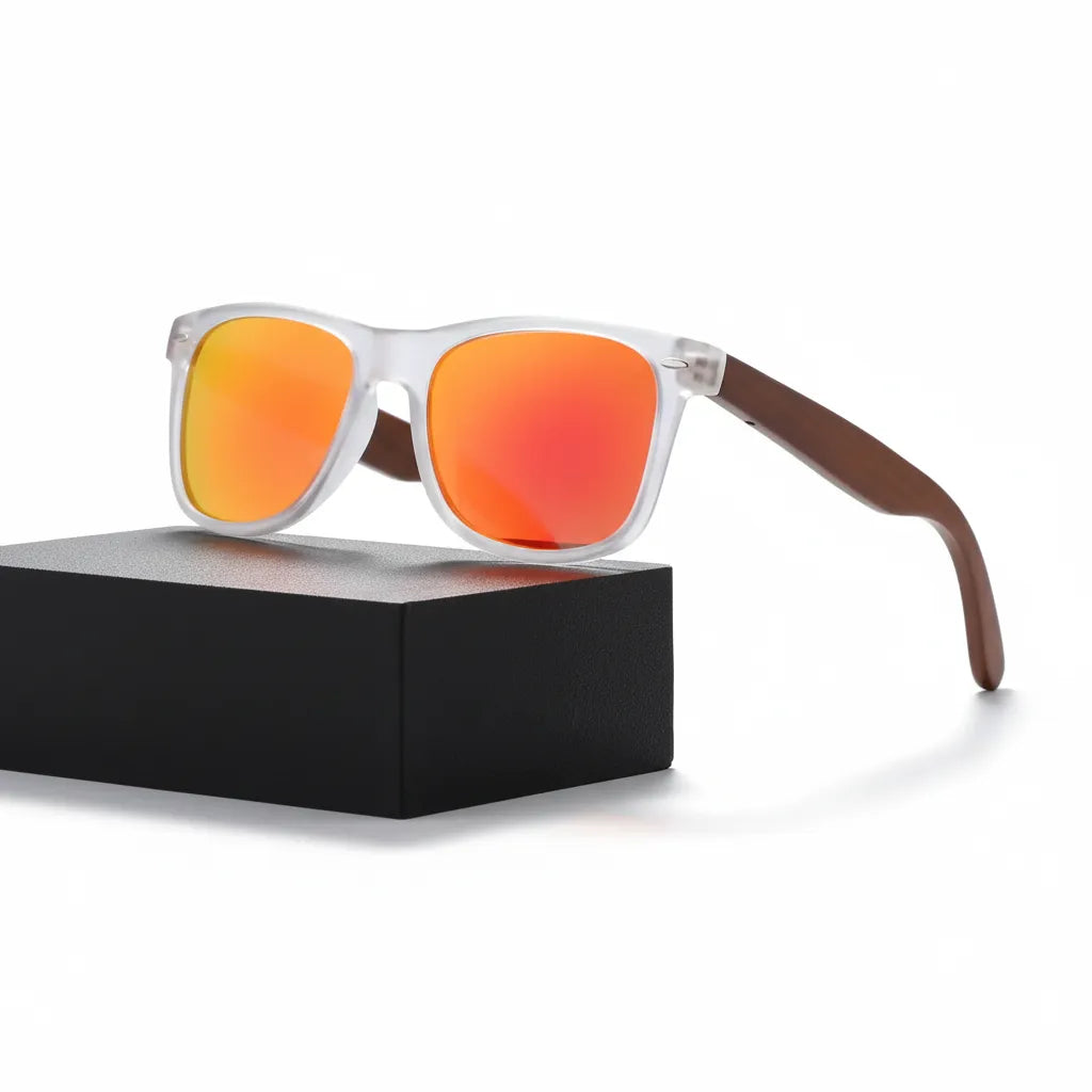 Ultra-Light Bamboo Wood Polarized Square Sunglasses