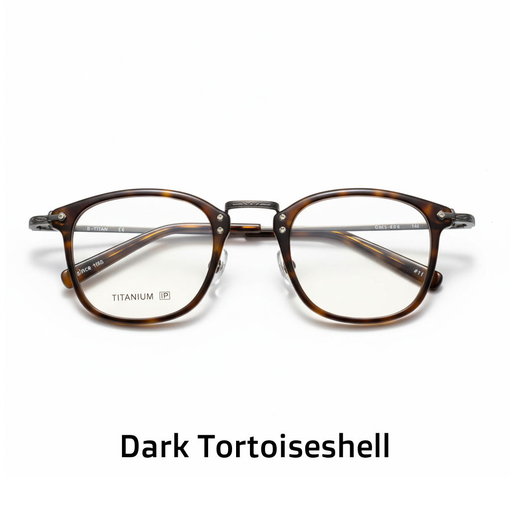 Retro Square Titanium Optical Eyeglasses Frame