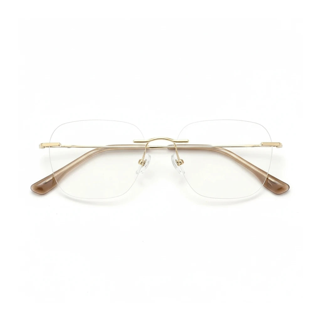 Ultra Light Titanium Frameless Optical Glasses - 8g Retro Prescription Frame