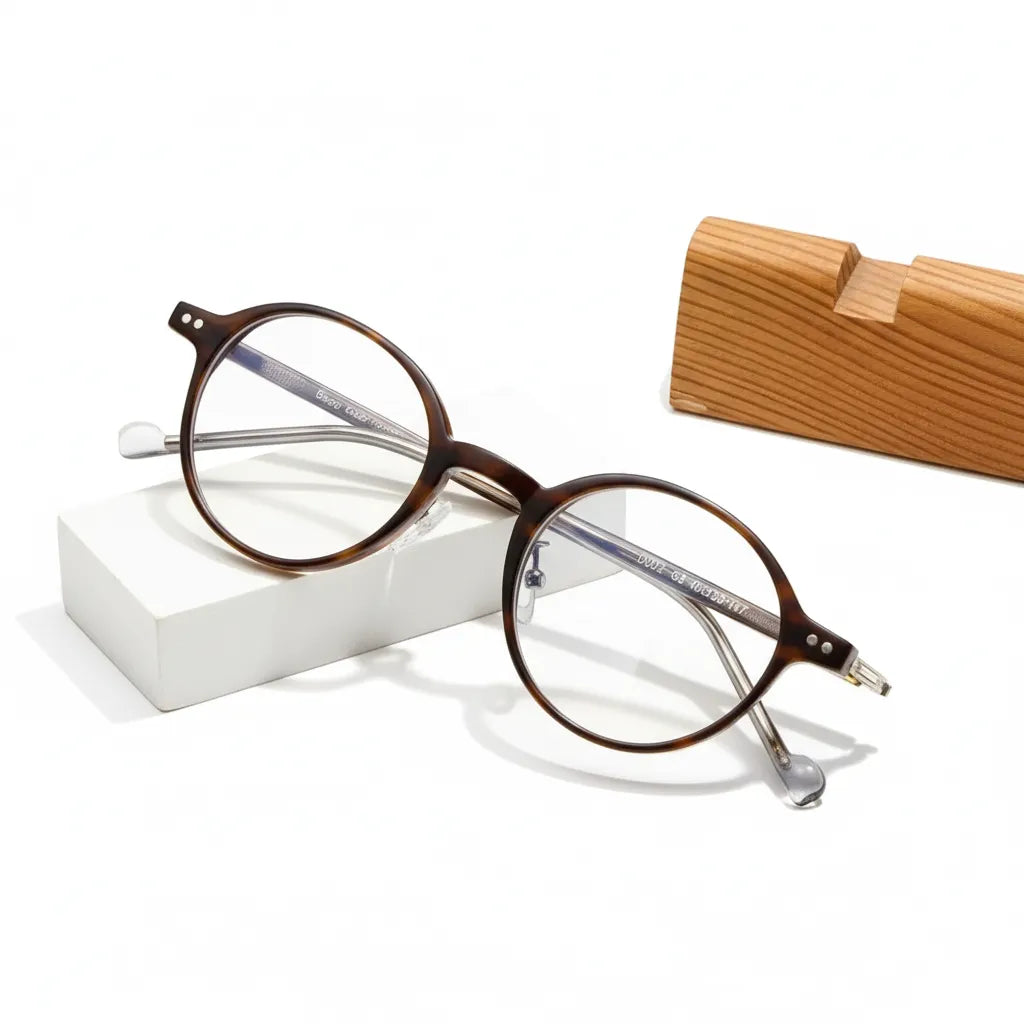 TR90 Ultra Light Retro Round Eyeglass Frame - Optical Prescription Ready