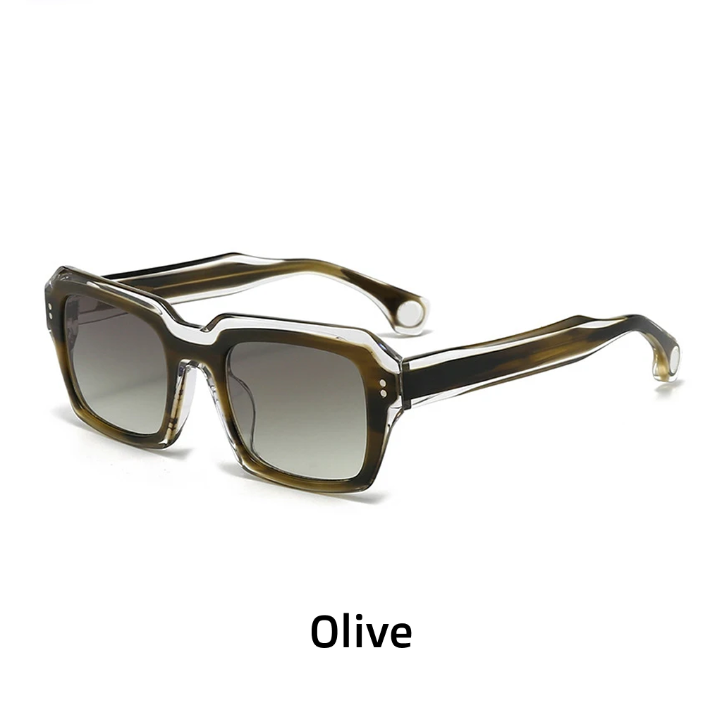 Polarized UV400 Rectangle Acetate Sunglasses