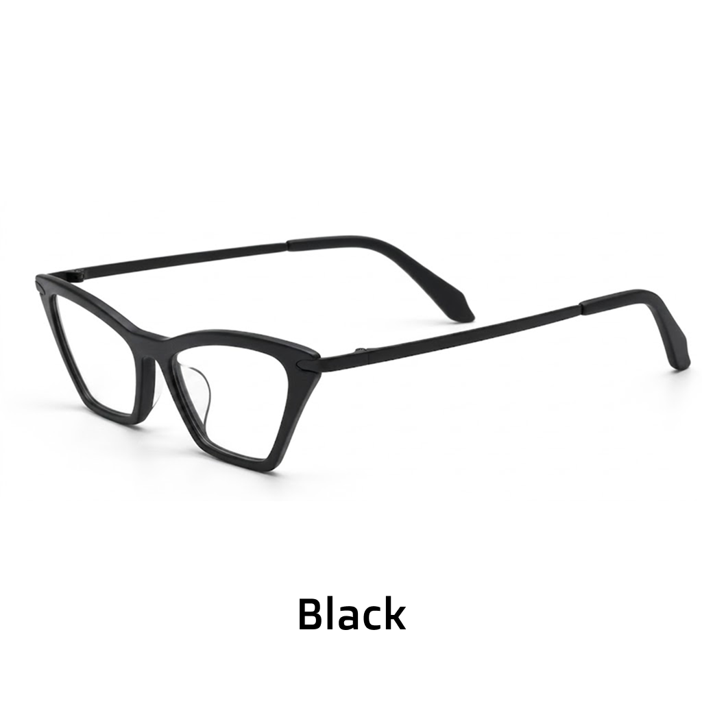 Occhiali ottici quadrati Cat-Eye in titanio