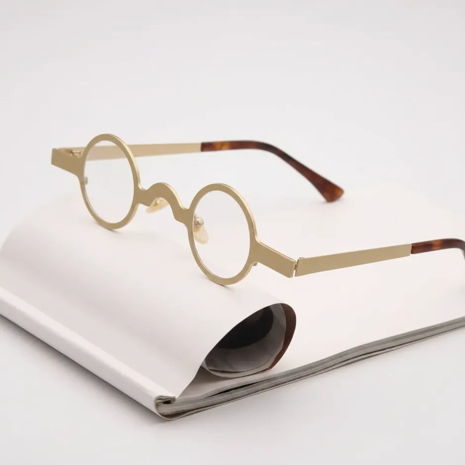 Vintage Round Metal Eyeglass Frame - Unisex Optical V5