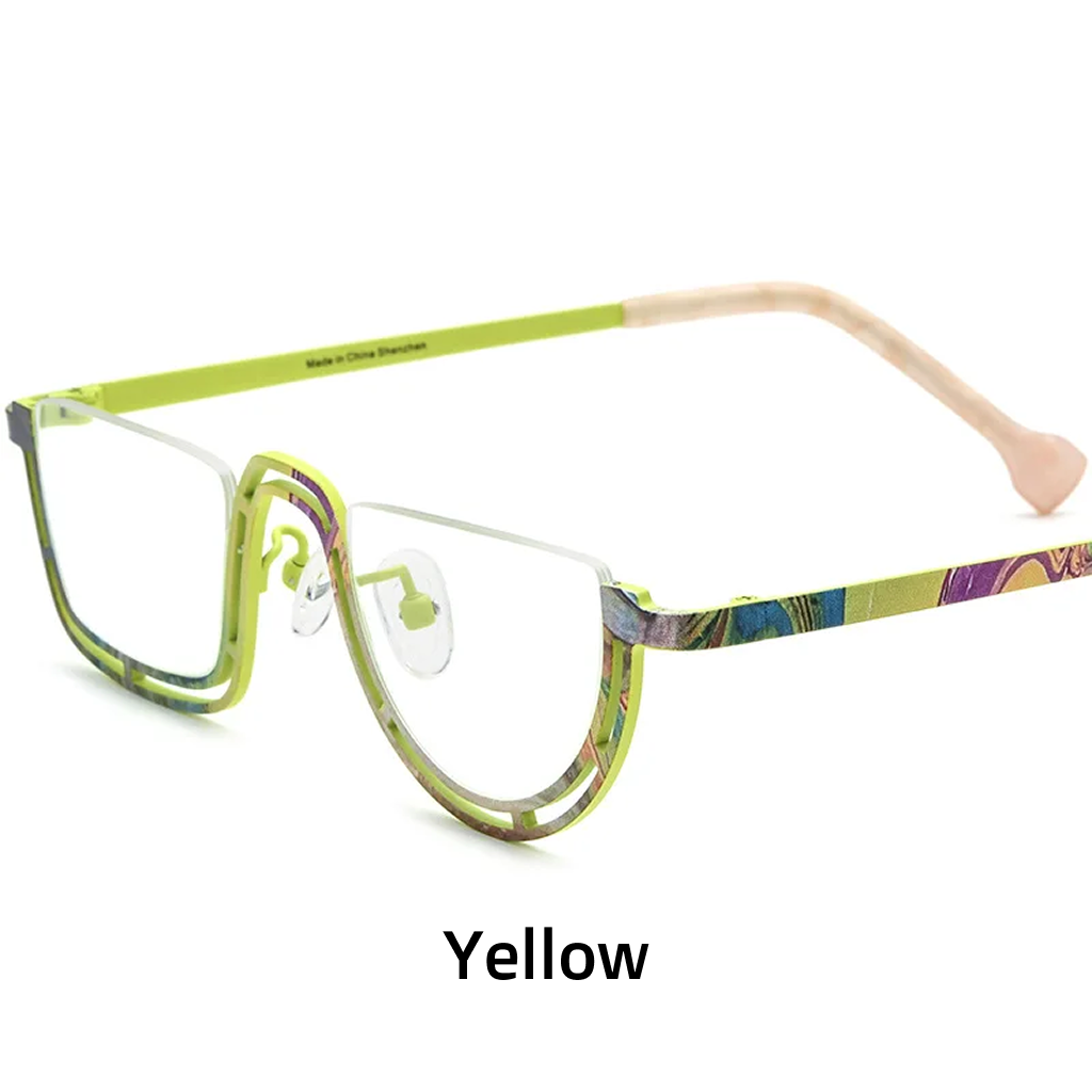 Titanium Semi-Rimless Square Optical Frames – Mosaic Colors