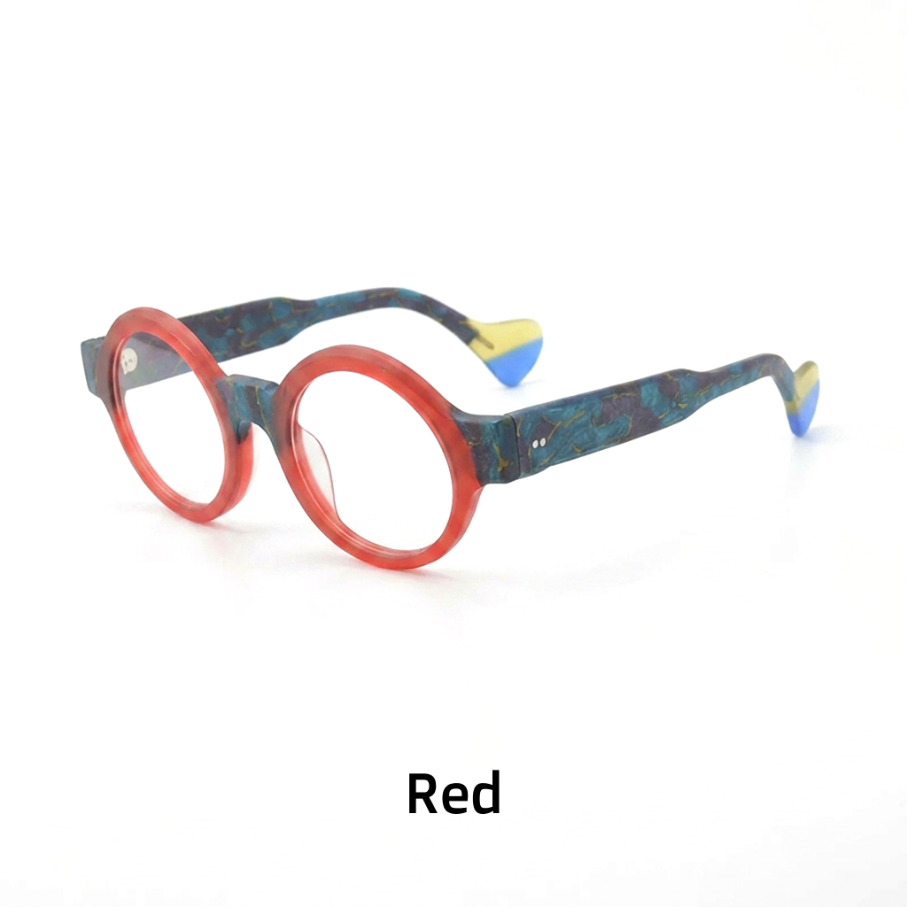Acetate Round Optical Frames – Unisex Frosted Eyeglasses