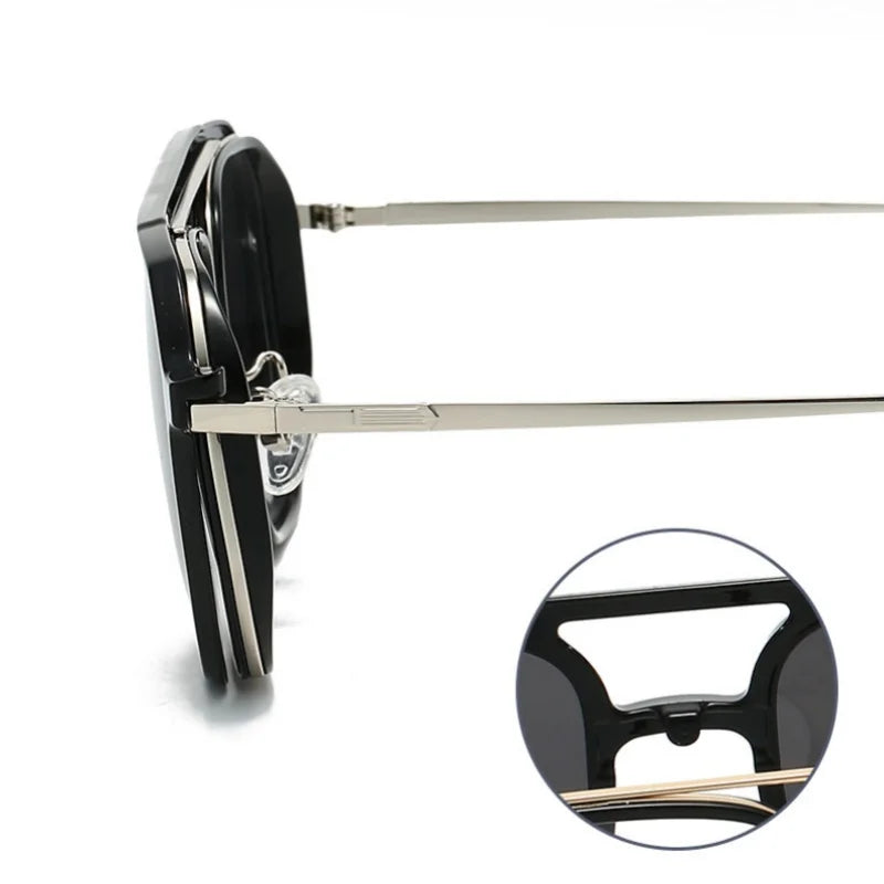 Magnetic Clip-On Polarized Sunglasses - Metal Optical Frame