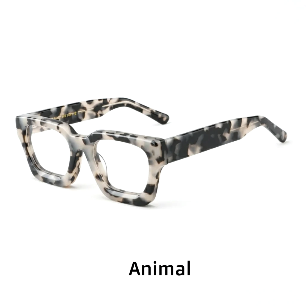Acetate Retro Square Eyeglass Frames