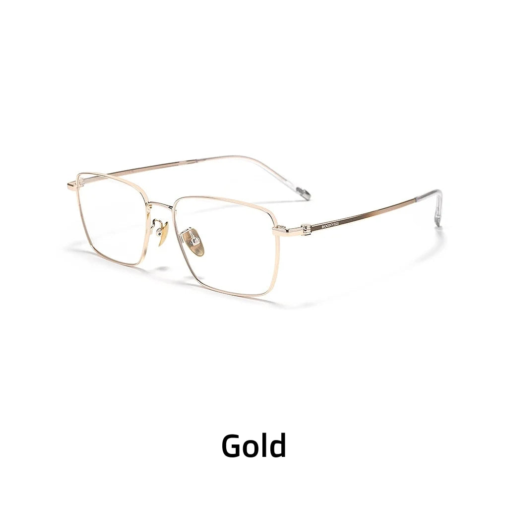 Ultra-Light Titanium Square Eyeglasses - 10.3g Unisex Optical Frame