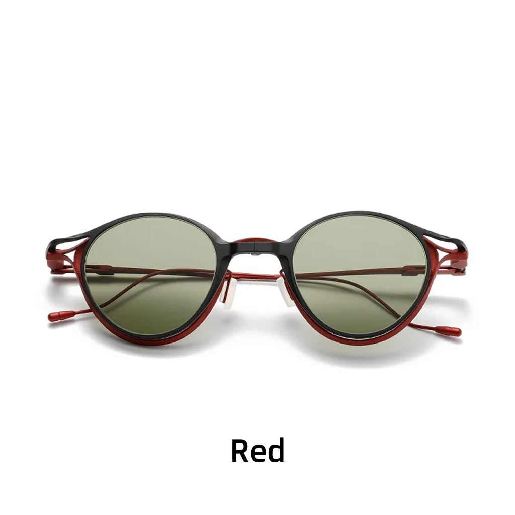 Titanium Round Clip-On Sunglasses