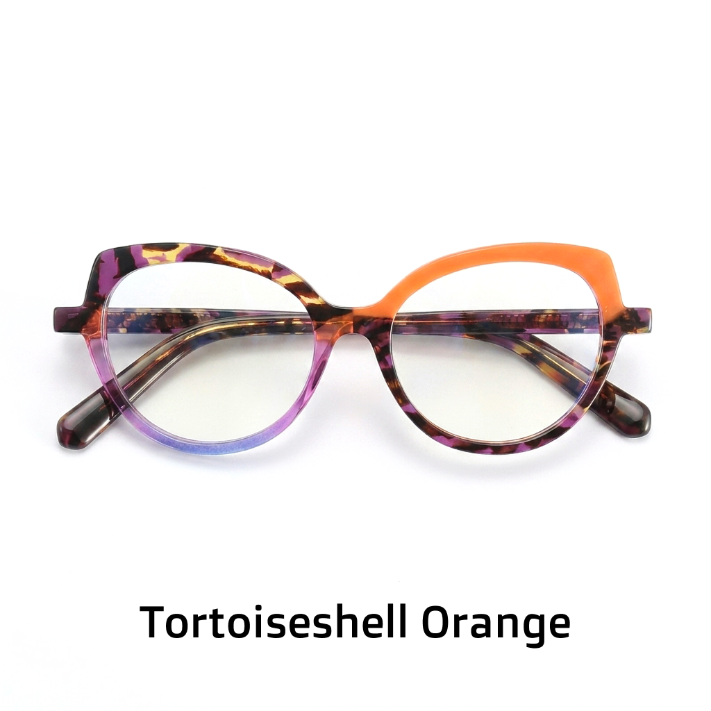 Cat-Eye Patchwork Optical Glasses Frame