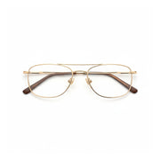 Titanium Double Beam Eyeglass Frame with Sandalwood Temples - Model 606