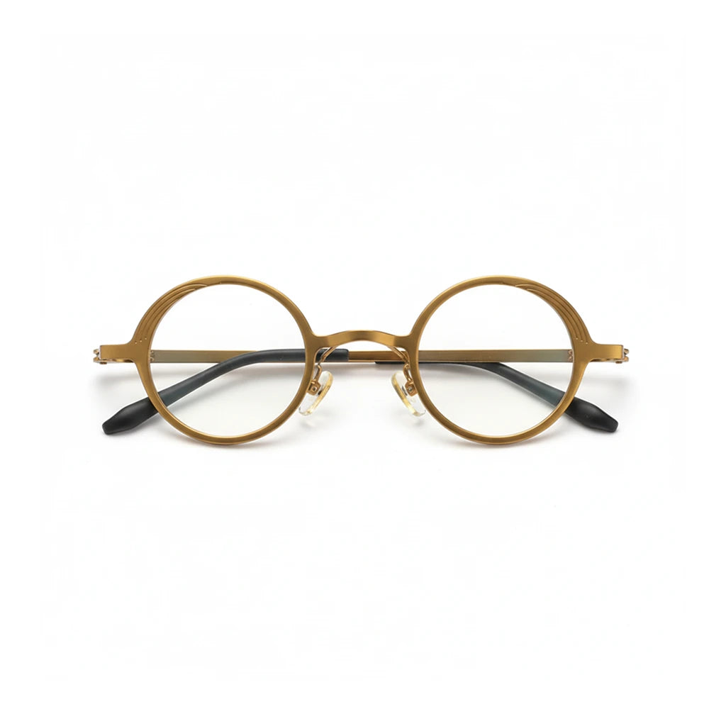 Retro Round Metal Eyeglass Frame with Anti Blue Light
