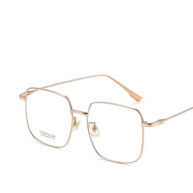 Ultra-Light Titanium Square Glasses Frame - Large Women's Optical