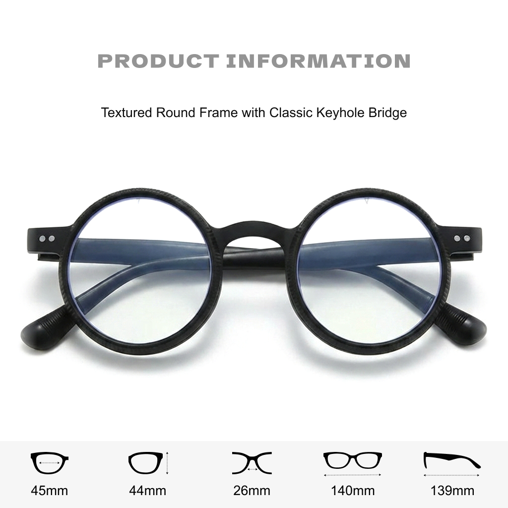 360° Rotating Round Plastic Eyeglass Frames