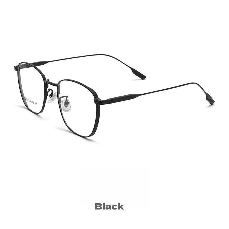 Large Face Titanium Glasses Frame - Retro Polygonal Optical Prescription Eyewear