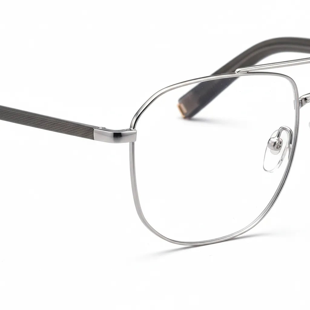 Titanium Retro Double Beam Eyeglasses - Anti Blue Light