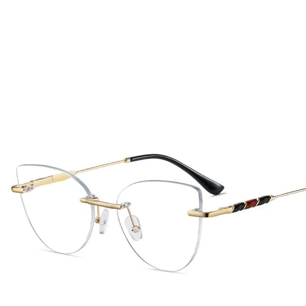 Frameless Cat Eye Glasses - Anti Blue Light Optical Frame