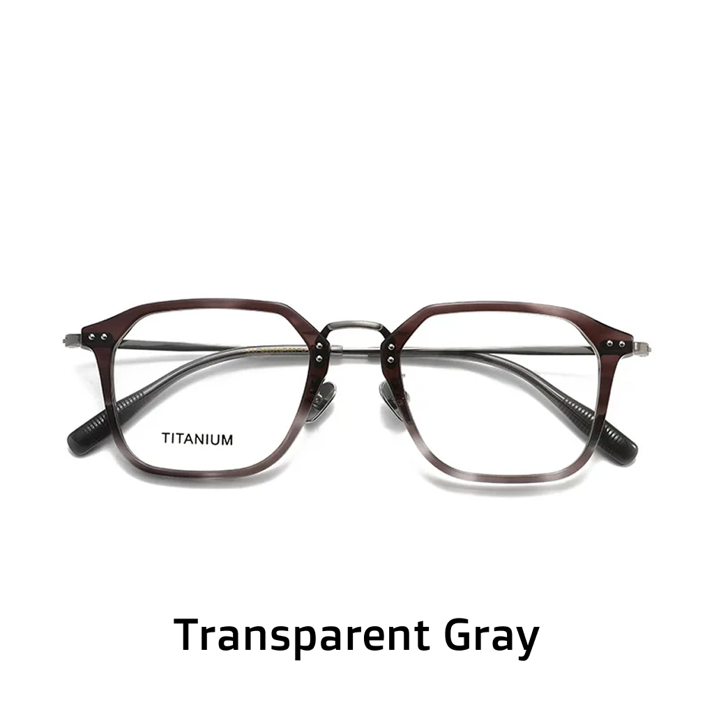 Titanium Square Optical Frames – Vintage Engraved Unisex