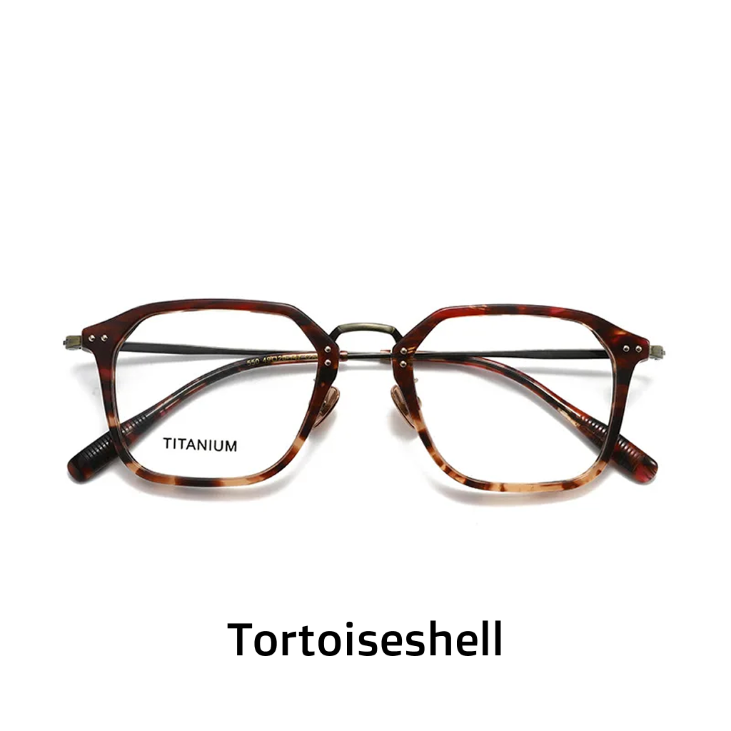Titanium Square Optical Frames – Vintage Engraved Unisex
