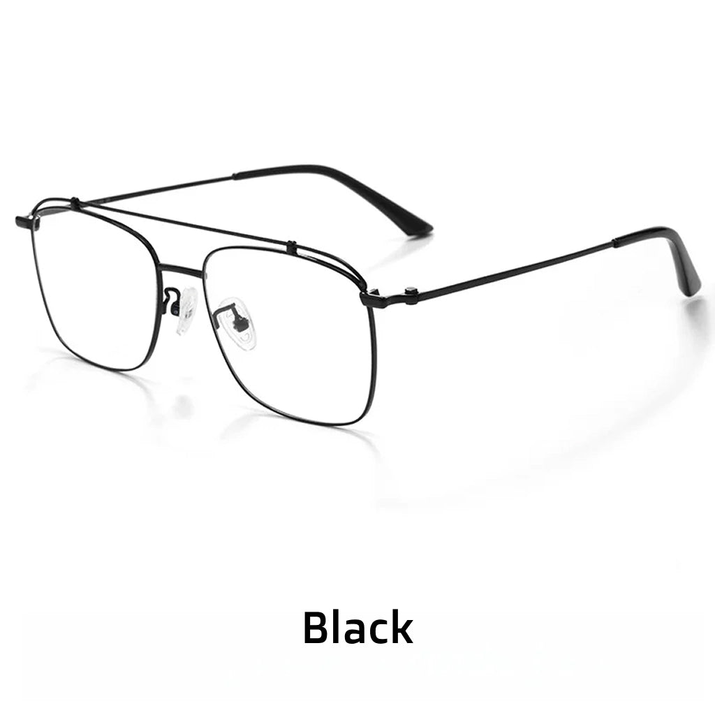 Titanium Square Glasses Frame - Anti Blue Light Optical Prescription