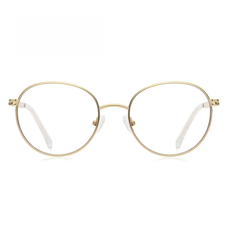 Metal Circular Women's Prescription Glasses - Anti Blue Light Optical Frames