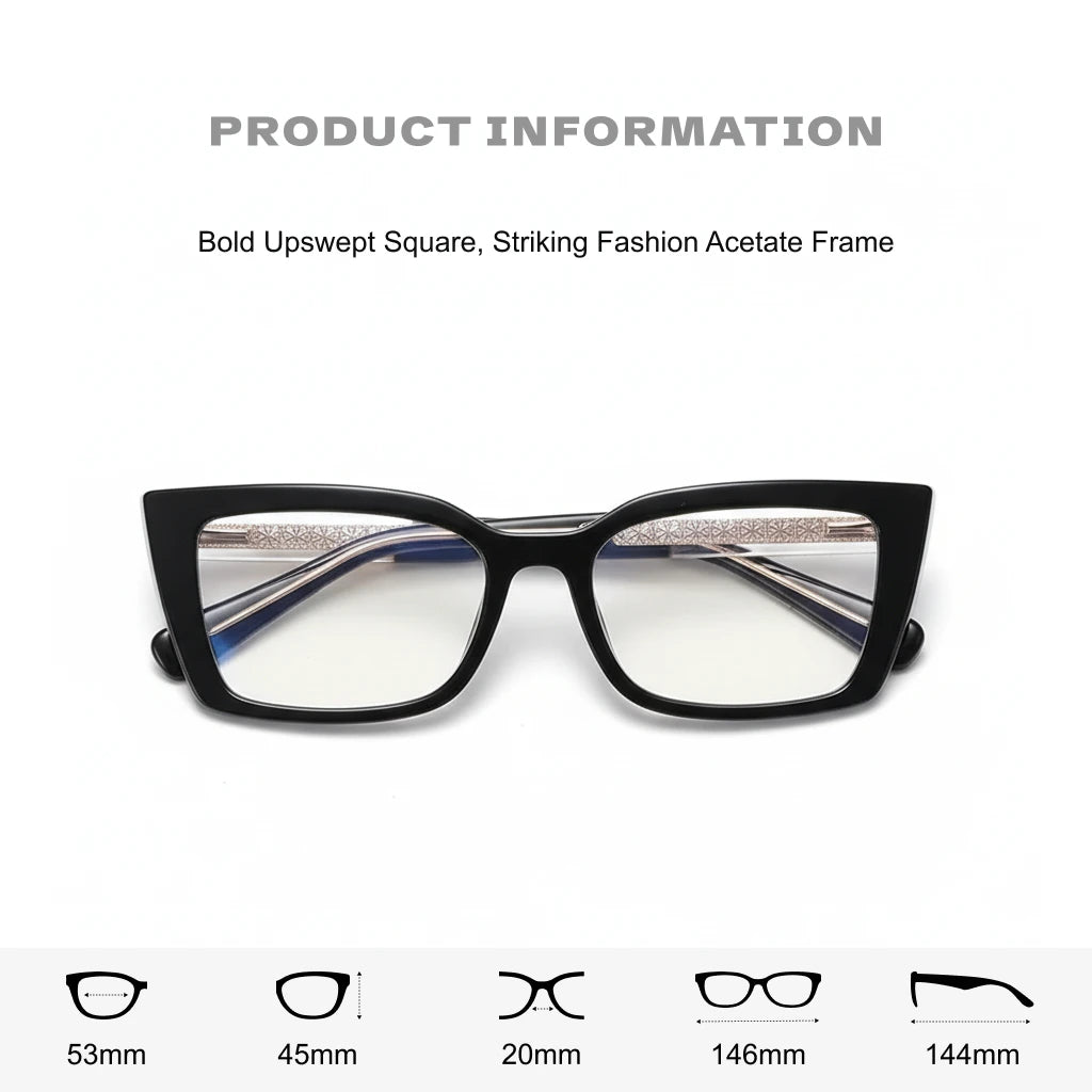 Ultra Light Square Magnetic Eyeglass Frame for Women