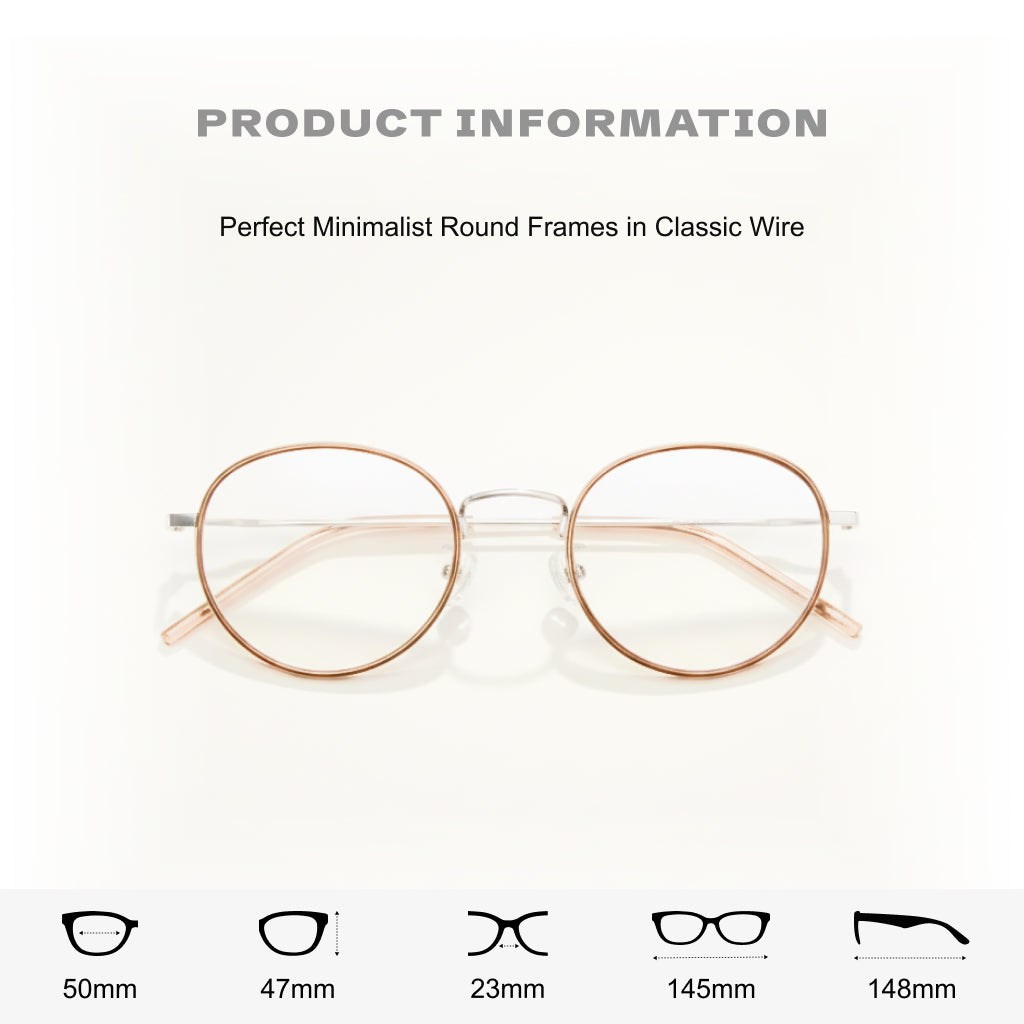Anti Blue Light Glasses - TR90 Alloy Round Frame Optical Eyewear